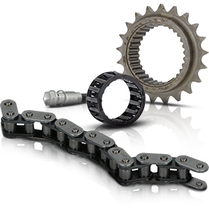 Cadena de distribución, tensor, rodamiento de agujas y engranajes para el mecanismo de válvulas de motocicletas.